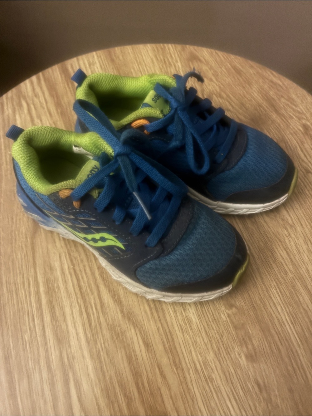 Saucony Kids Blue and Lime Athletic Sneakers